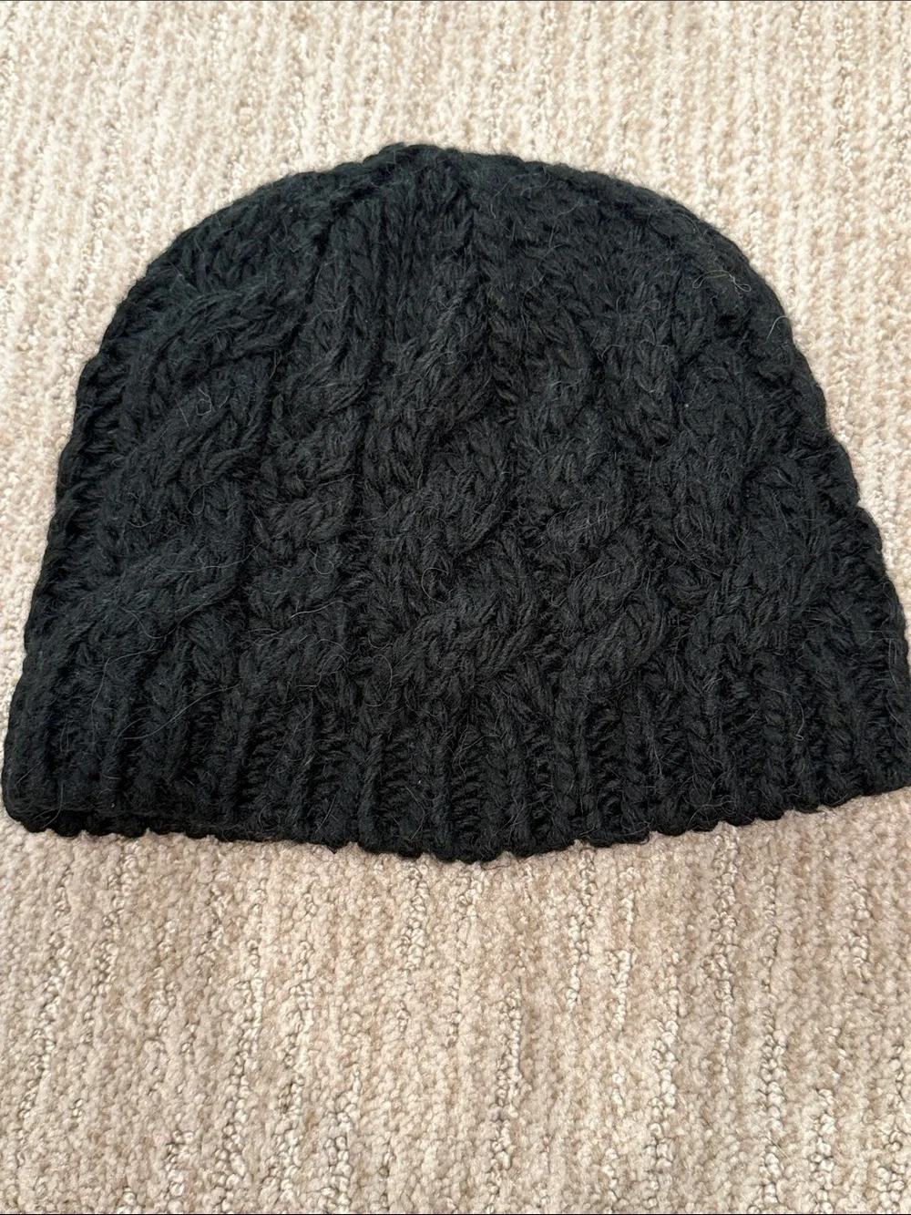 The North Face Kids/Womens Cable-Knit Beanie Pair - Black and Cream